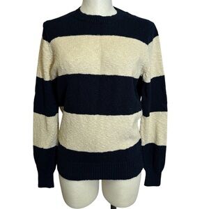J. Crew stripe long sleeve pull on 100% cotton sweater medium